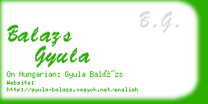 balazs gyula business card